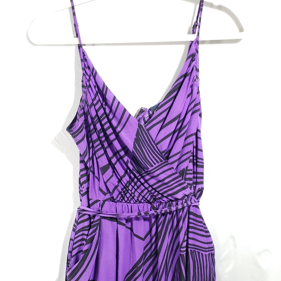 Yumi Kim ourple and black abstract print Sleeveless dress with pockets. Medium - Picture 2 of 7